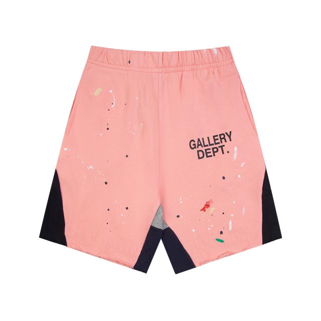 Graffiti crayon splashing ink patchwork shorts