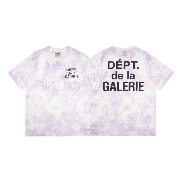 Retro purple splash-dyed tie-dye Washed Print tee