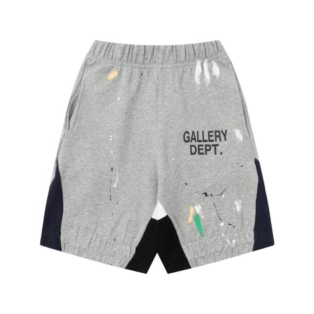 Graffiti crayon splashing ink patchwork shorts