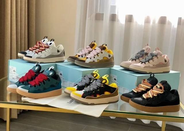 1:1 Quality L Curb Thick Lace Retro Height Increasing Thick Bottom Bread Shoes 5 colors