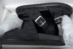 D AQUA SANDAL All Black Dior Oblique Jacquard