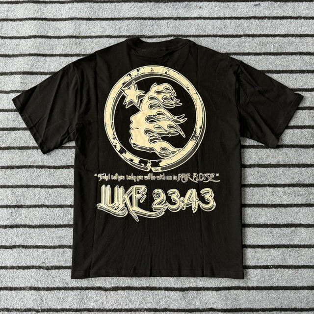 Creative Letter Back Large Logo Time Printed Tee 2 colors