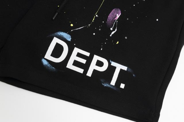 Colored chalk ink splash drawstring shorts