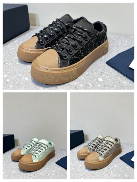 1:1 quality version  Di0r x St0ne isl@nd Electric embroidered letters lace-up casual board shoes 6 colors