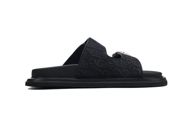 D AQUA SANDAL All Black Dior Oblique Jacquard