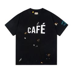Retro Gradient Alphabet Oil Painting Washed Print tee