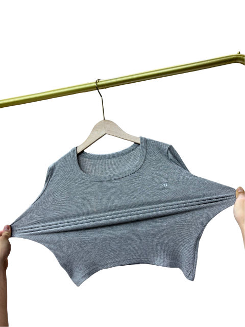 Lulu Threaded U Neck tee for girls【one pack 3 pieces】