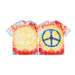 Retro tie-dyed colorful effect washed printed tee