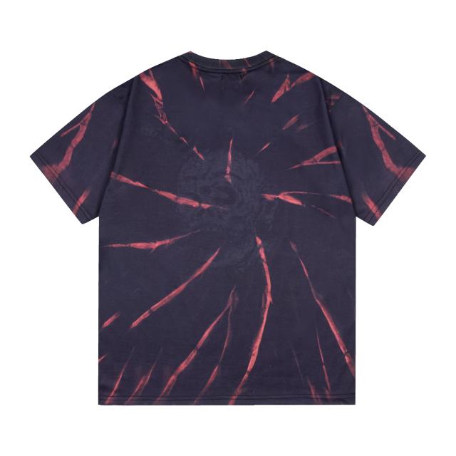 Retro ghost face tie-dye washed printed tee