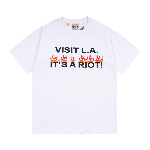 Retro embossed logo flame washed printed tee