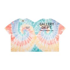 Retro rainbow spiral tie-dye Washed Print tee