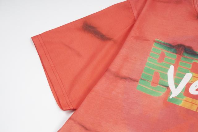 Retro tie-dyed gradient letter washed printed tee