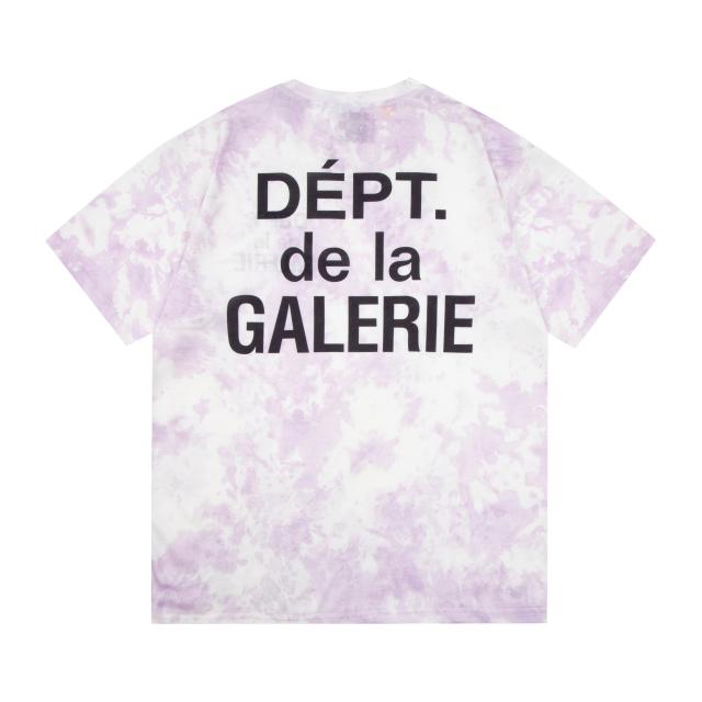 Retro purple splash-dyed tie-dye Washed Print tee