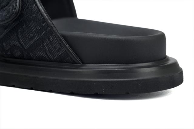 D AQUA SANDAL All Black Dior Oblique Jacquard