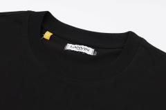 Retro overlapping floating grey label Washed Print tee