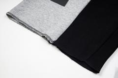 Black and gray spliced logo drawstring shorts
