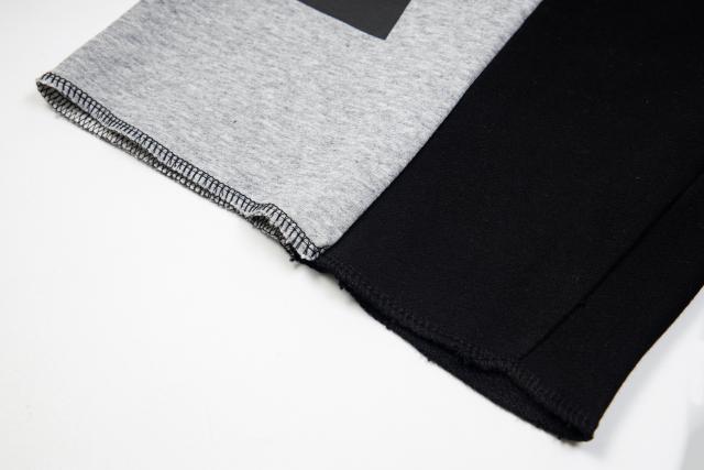 Black and gray spliced logo drawstring shorts