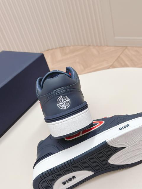 1:1 quality version  St0ne x Di0r Co-branded 3D logo printed cowhide breathable sneakers 3 colors