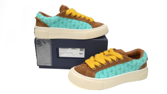 D Sneaker Oblique Turquoise Brown 3SN303ZWV-H650