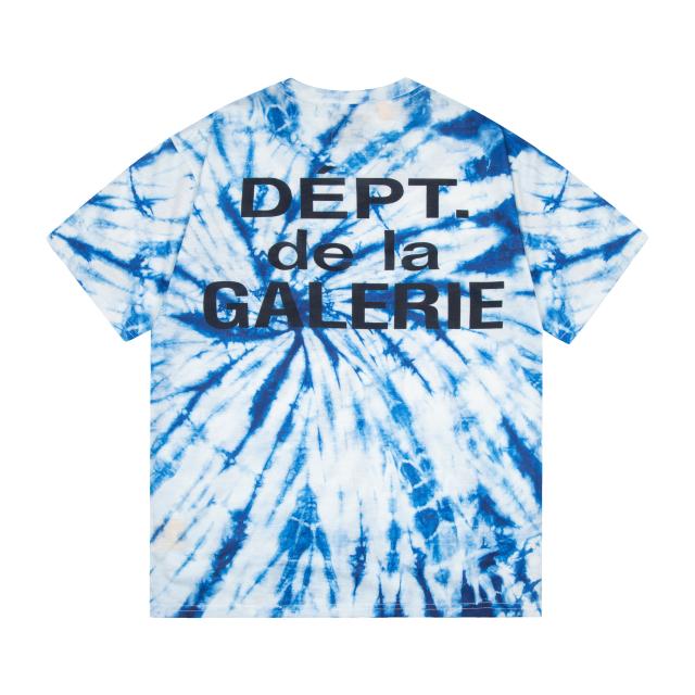Retro center point tie-dye washed printed tee