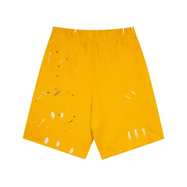 Graffiti crayon splashing ink patchwork shorts