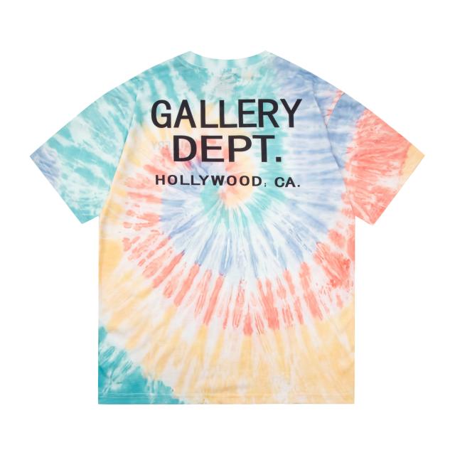 Retro rainbow spiral tie-dye Washed Print tee