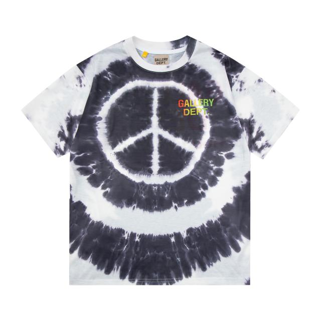 Retro rainbow gradient logo tie-dye Washed Print tee