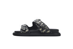 D AQUA SANDAL Slides Beige Black Dior Oblique Jacquard 3SA115ZSA_H561