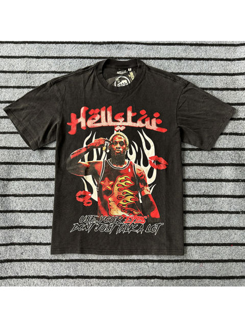 The Worm Rodman Dazzle Logo Print Washed Tee