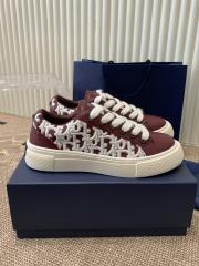 1:1 quality version Side Embroidered Logo Canvas Paneled Leather Patchwork Board Shoes 7 colors