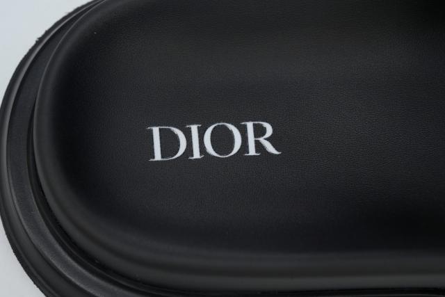 D AQUA SANDAL All Black Dior Oblique Jacquard