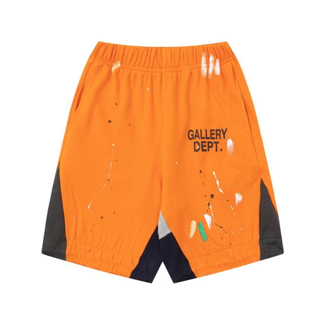 Graffiti crayon splashing ink patchwork shorts