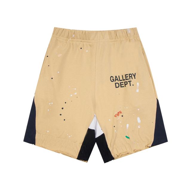 Graffiti crayon splashing ink patchwork shorts