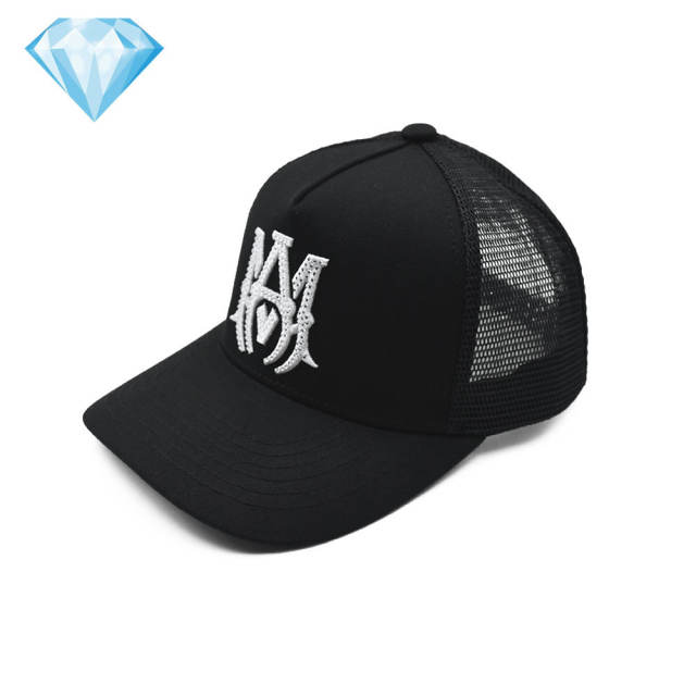 Amir* Hot Drill Embroidery Logo Mesh Cap 4 colors