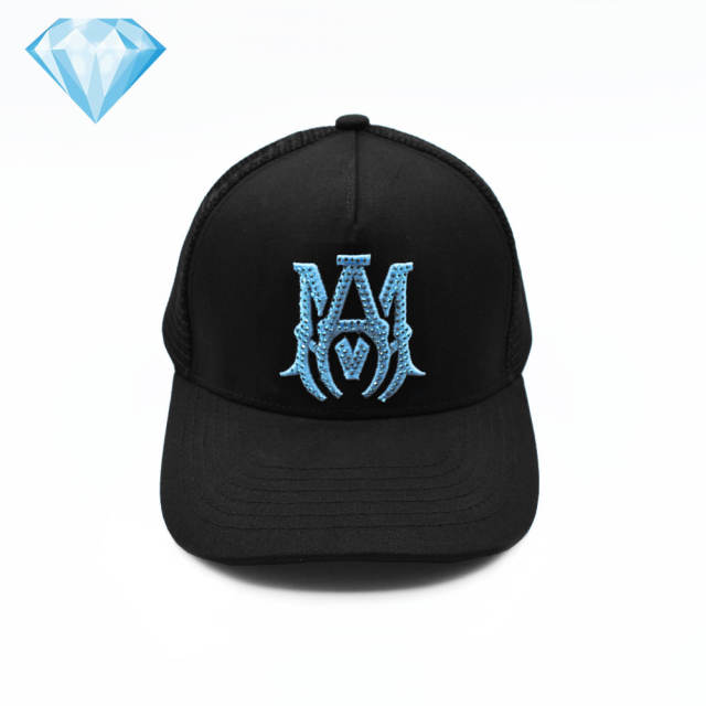 Amir* Hot Drill Embroidery Logo Mesh Cap 4 colors
