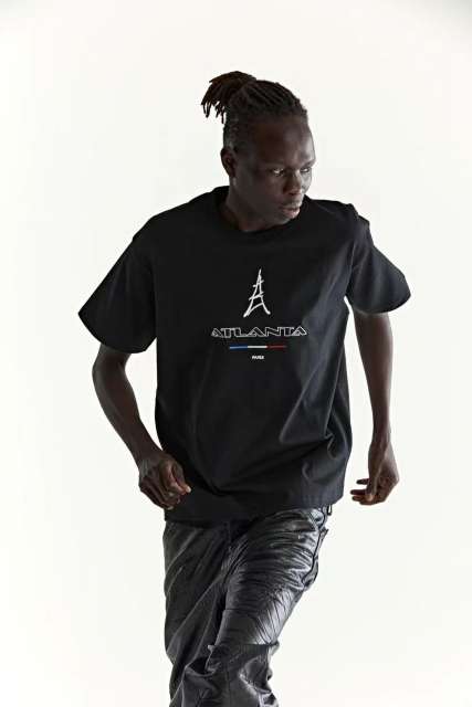 1:1 quality Paris Tower Letter Embroidered Tee
