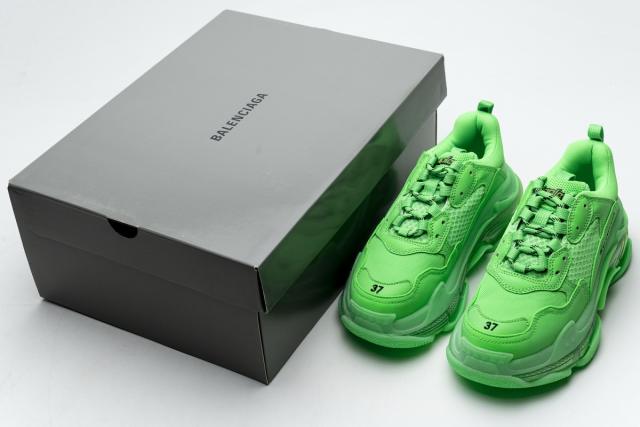 B Triple S Neon Green Clear Sole 544351 W09OL 3801