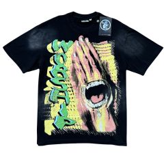 Worship Letter Teeth Tongue Print Washed Version Tee