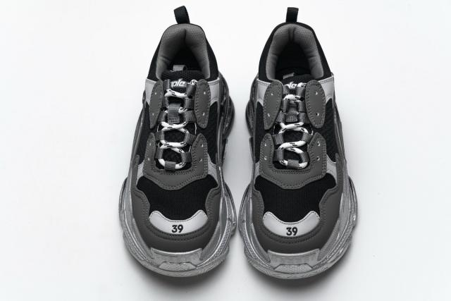 B Triple S Black Grey Silver 483546 W06F1 0841