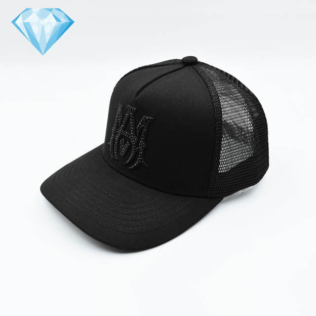 Amir* Hot Drill Embroidery Logo Mesh Cap 4 colors