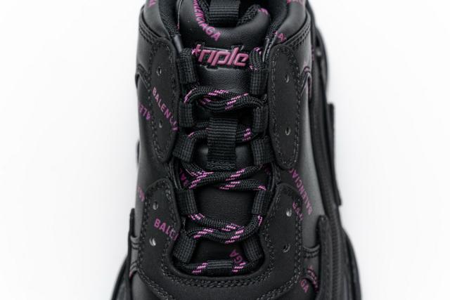 B Triple S Letter Black Pink 524039 W2FA1 7635