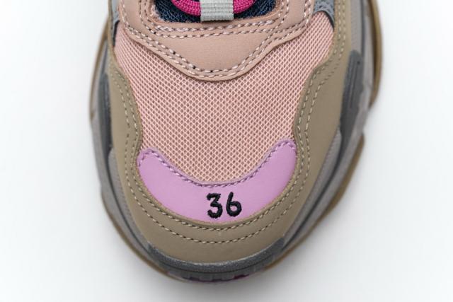 B Triple S Grey Pink 490672 W09O5 1036