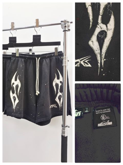 1:1 quality Hellstar Splash Ink Print Shorts with NFC tag