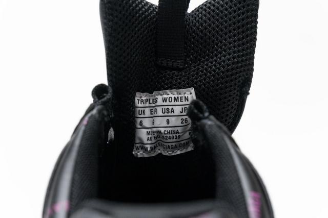 B Triple S Letter Black Pink 524039 W2FA1 7635