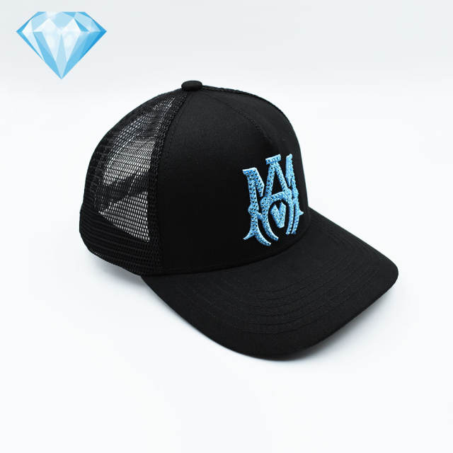 Amir* Hot Drill Embroidery Logo Mesh Cap 4 colors