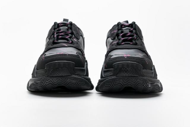 B Triple S Letter Black Pink 524039 W2FA1 7635