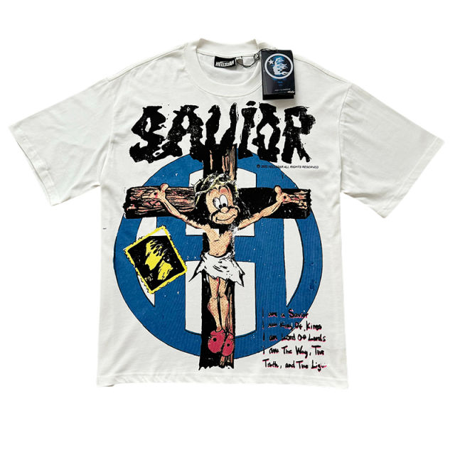 Hellstar Cross Spoof Portrait Letter Print Tee