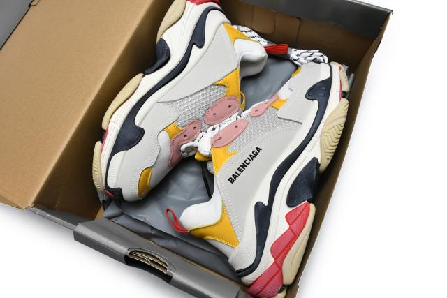 B Triple S Black Yellow Pink 490672 W09O5 9035