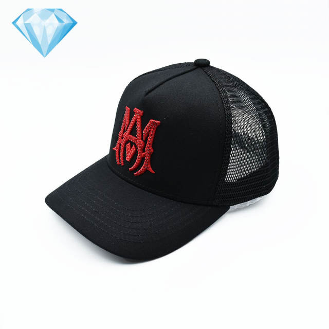 Amir* Hot Drill Embroidery Logo Mesh Cap 4 colors