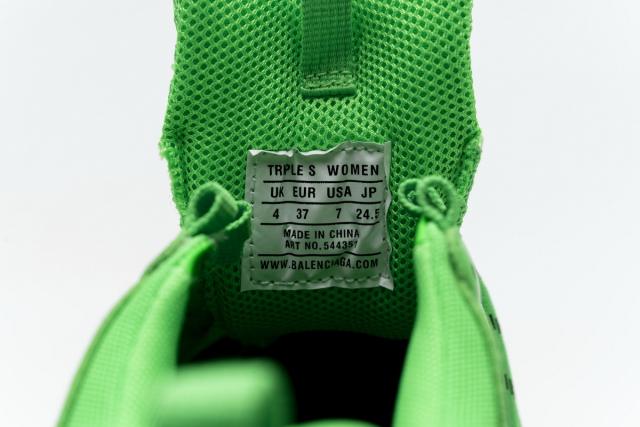 B Triple S Neon Green Clear Sole 544351 W09OL 3801